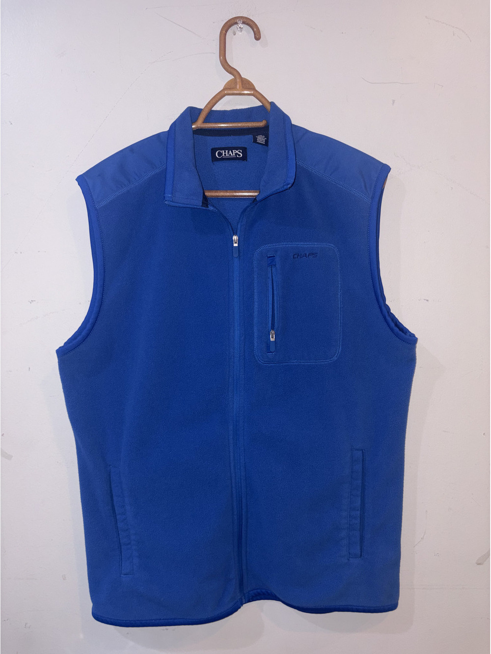 Chaps Men's Blue Fleece Vest Size M